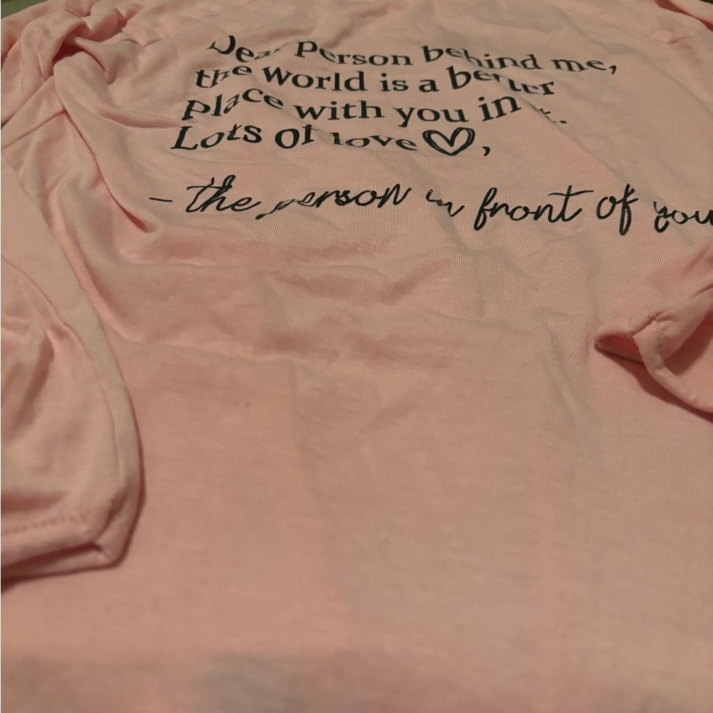 Graphic long sleeve v neck t shirt